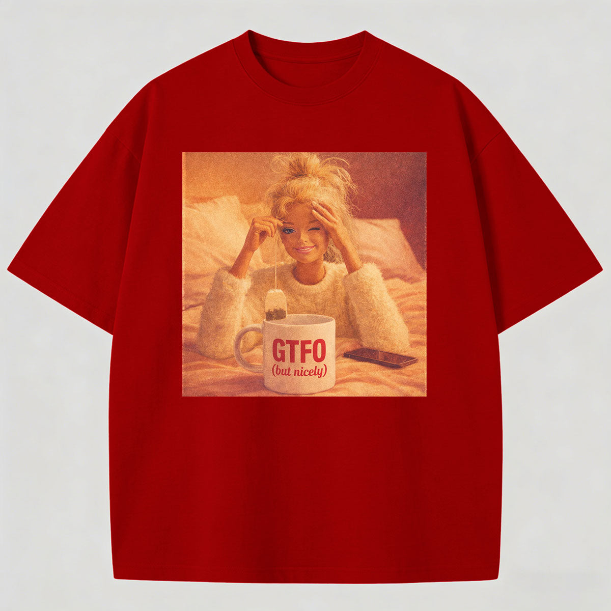 Beautiful Meme Print Pattern Cotton T-Shirt