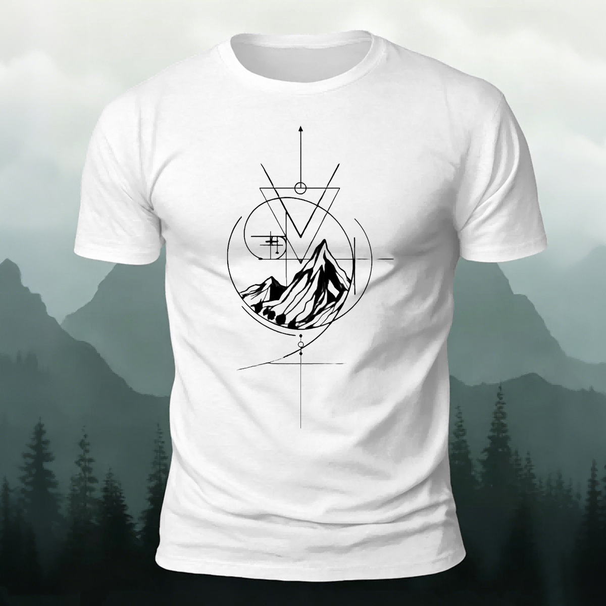 Mountain Pattern Outdoor Leisure Premium Cotton Tee