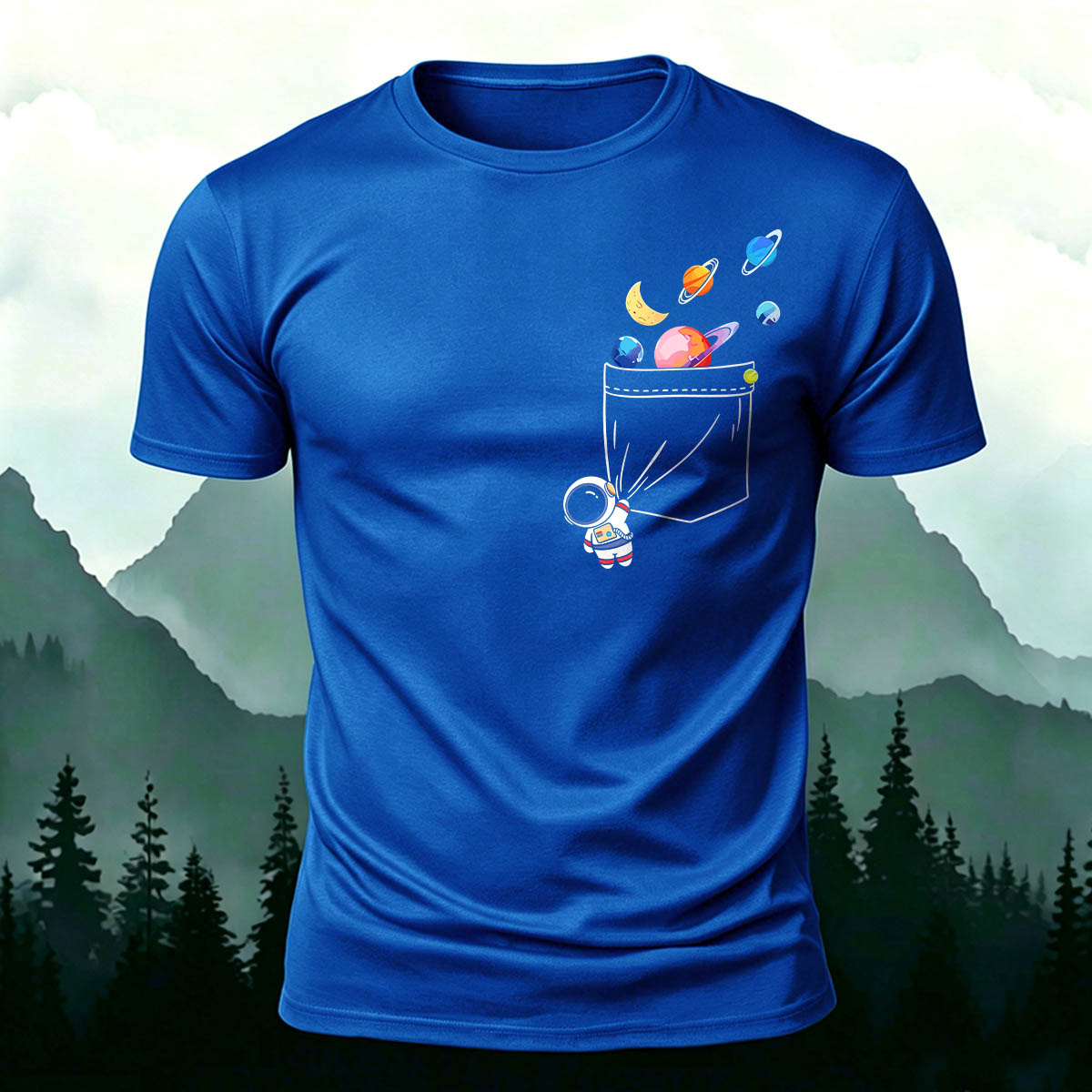 Astronaut Fun Print Premium Cotton Casual T-Shirt
