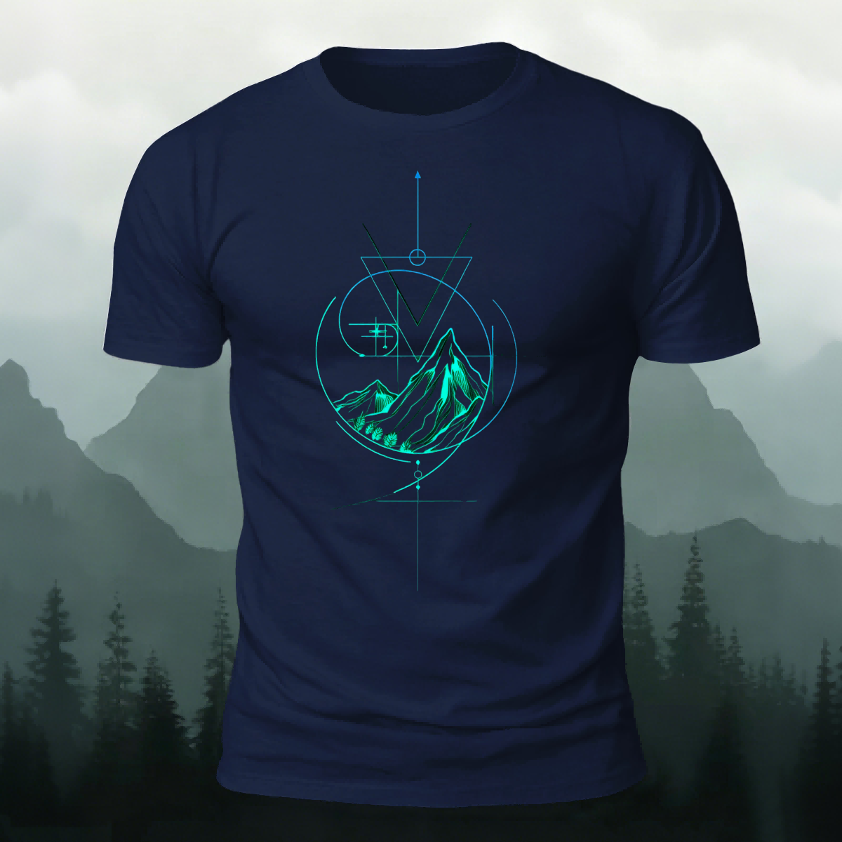 Mountain Pattern Outdoor Leisure Premium Cotton Tee