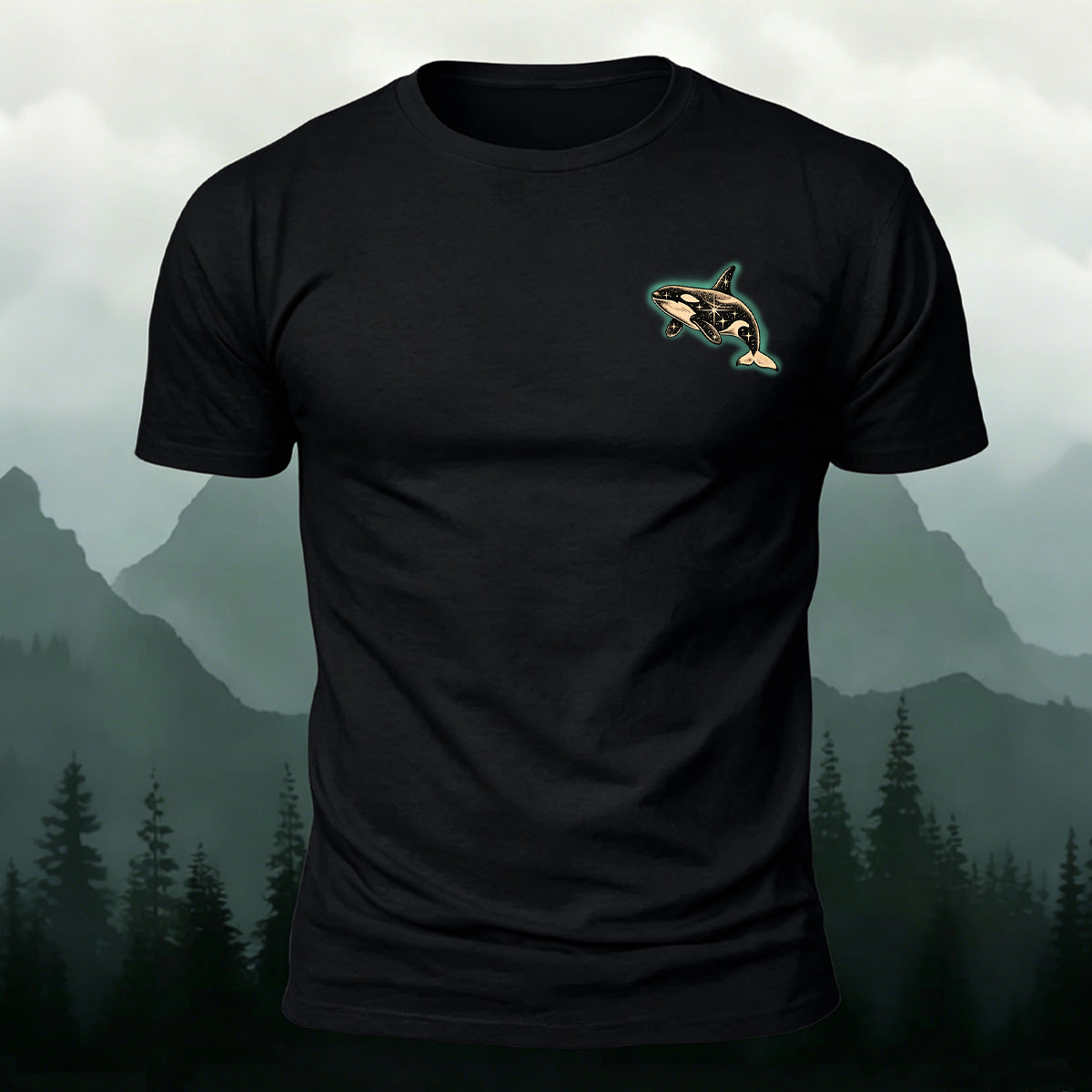 Ocean Whale Pattern Skin-friendly Minimalist Style T-Shirt