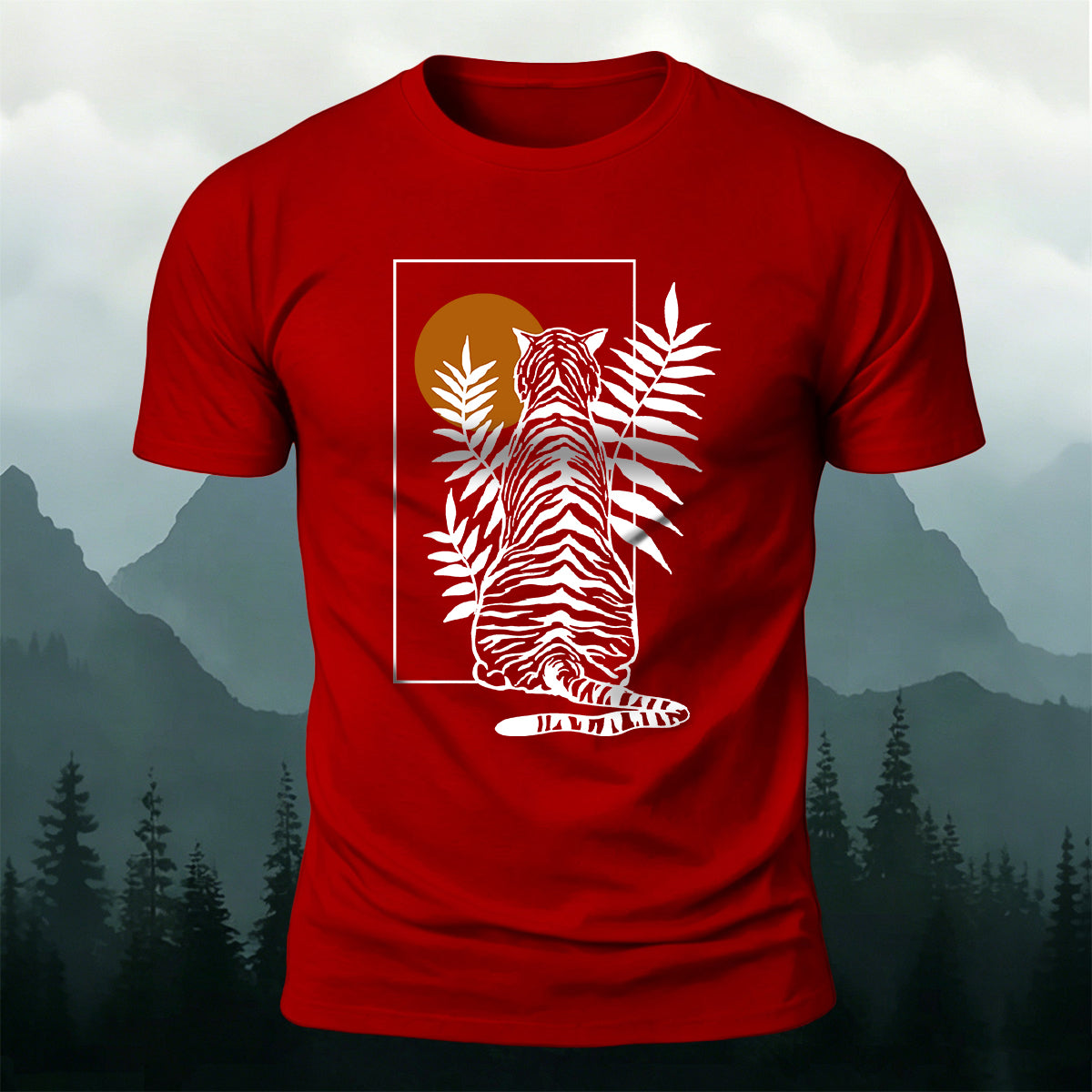 Animal Silhouette Print Casual Skin-Friendly T-Shirt