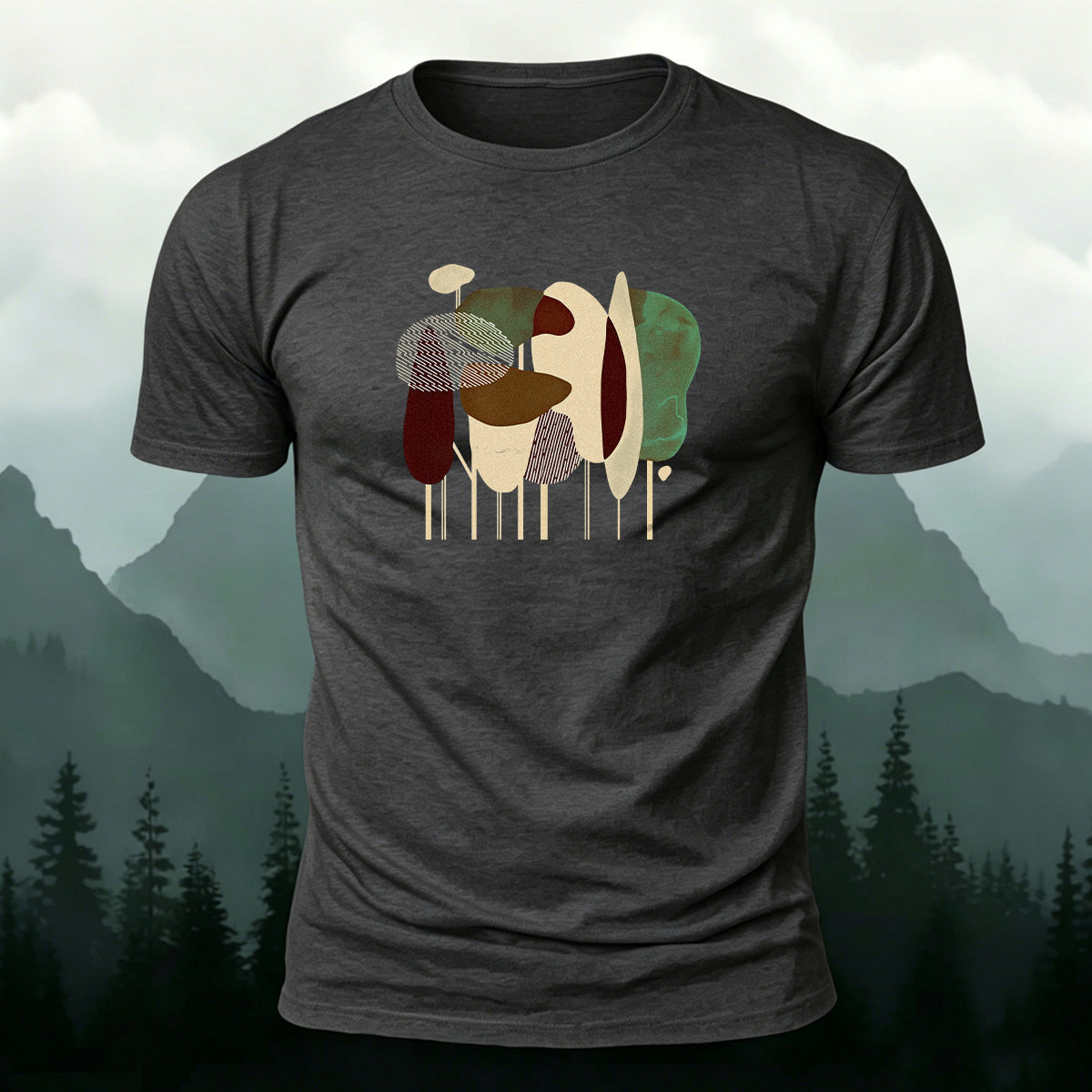 Cartoon Forest Simple Fashion Premium Cotton T-Shirt
