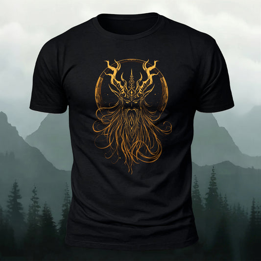 DTG Face Of Odin Printed Short Sleeve T-Shirt