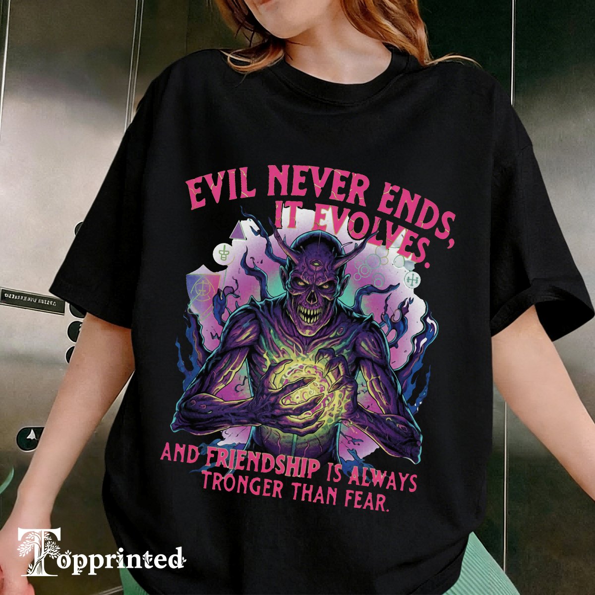 Evil Never Ends Stranger Things Casual T-shirt