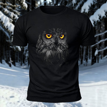 DTG Owl Eyes Printed Short Sleeve T-Shirt