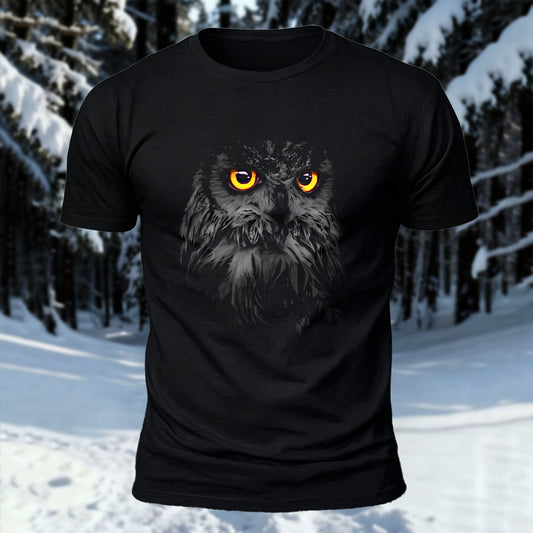 DTG Owl Eyes Printed Short Sleeve T-Shirt