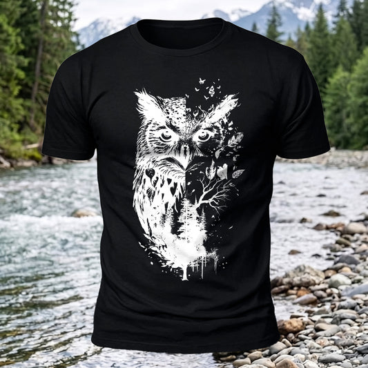 DTG Owl Woods Printed Short Sleeve T-Shirt