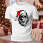 Big Foot Wears Santa Hat Printed Casual Short Sleeve T-Shirt
