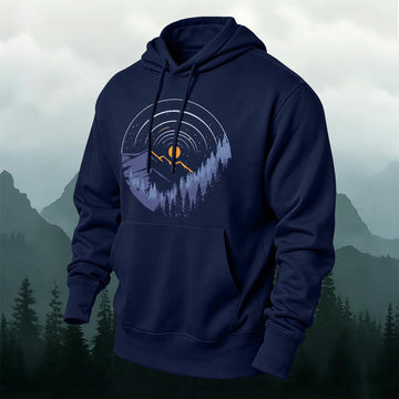 Cotton-Blend Forest Art Print Versatile Hoodie