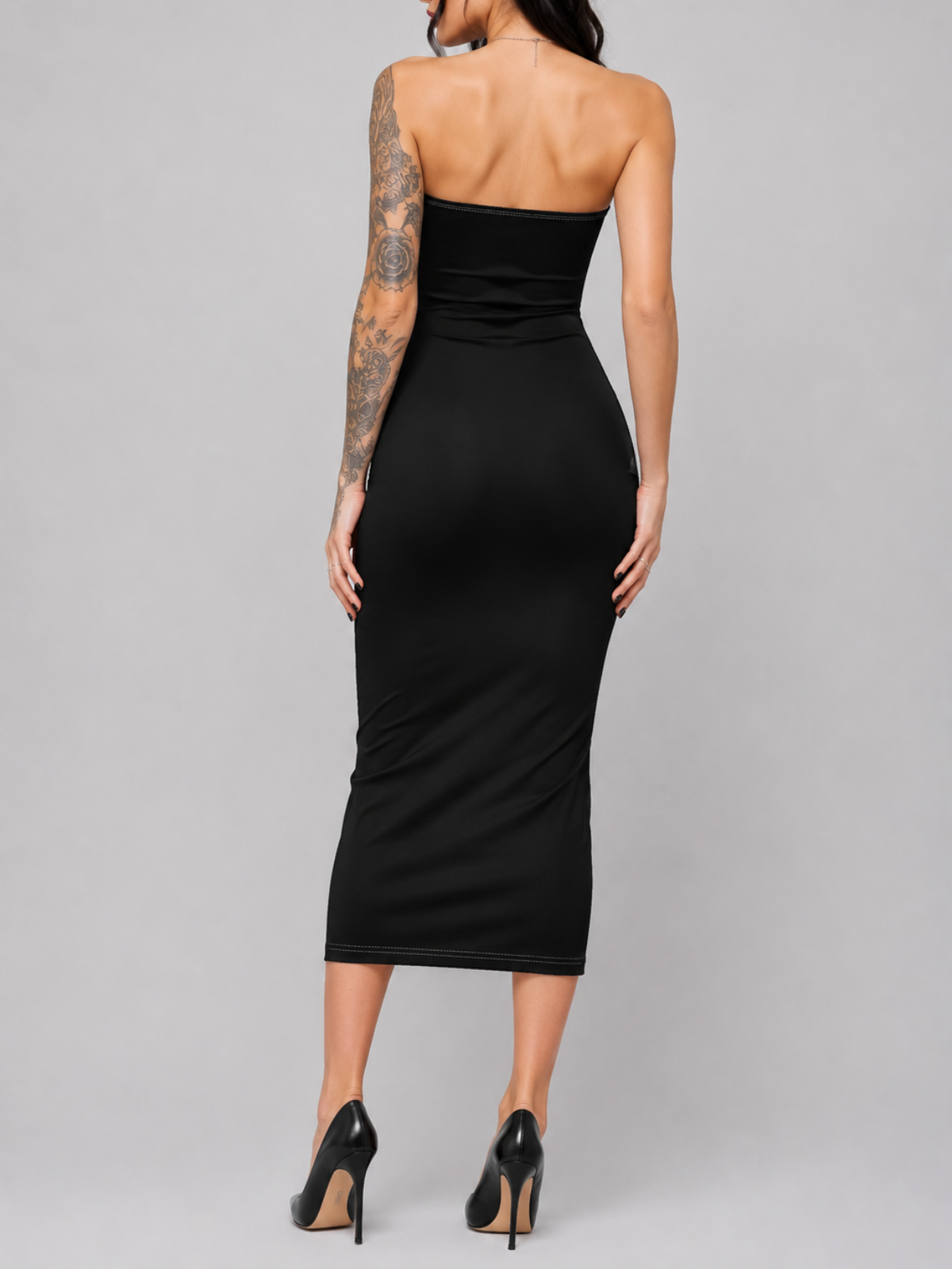 Dark Floral Print Sexy Bodycon Dress