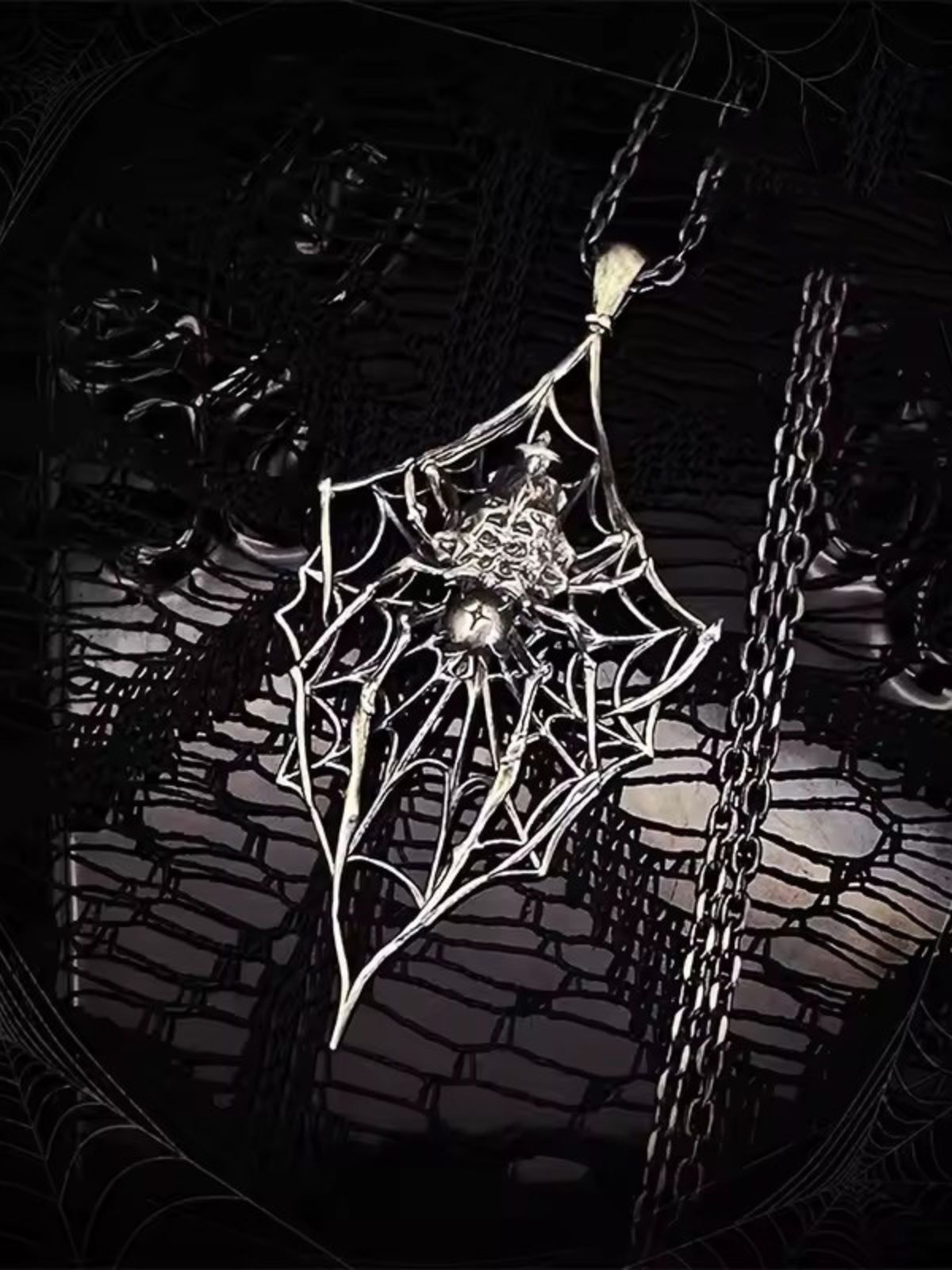 Dark Spider Pendant Necklace