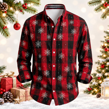 Festive Red and Black Checkered Holiday Shirt
