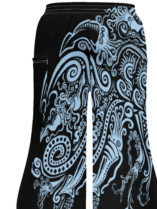 Women's Gothic Trendy Printed Polyester Side Pockets Pants