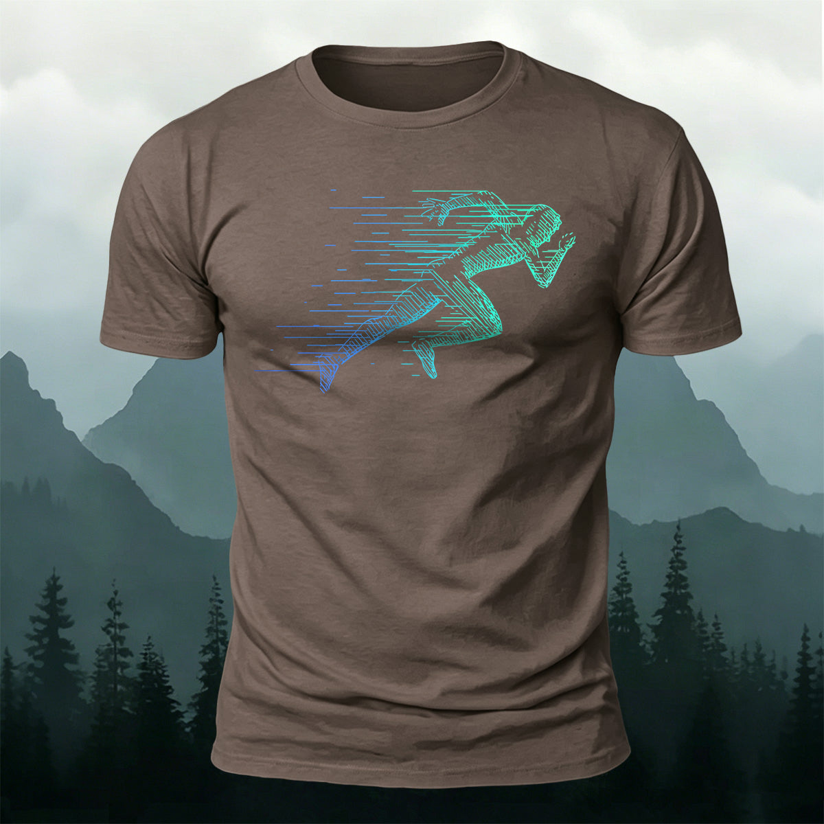 Simple Rapid Running Print Casual Breathable T-Shirt