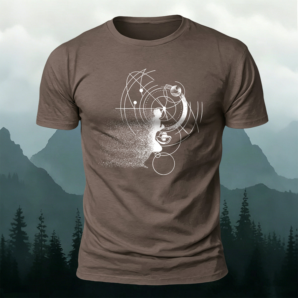 Running Line Print Outdoor 100% Cotton T-Shirt