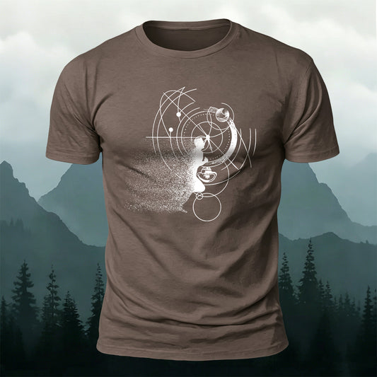 Running Line Print Outdoor 100% Cotton T-Shirt