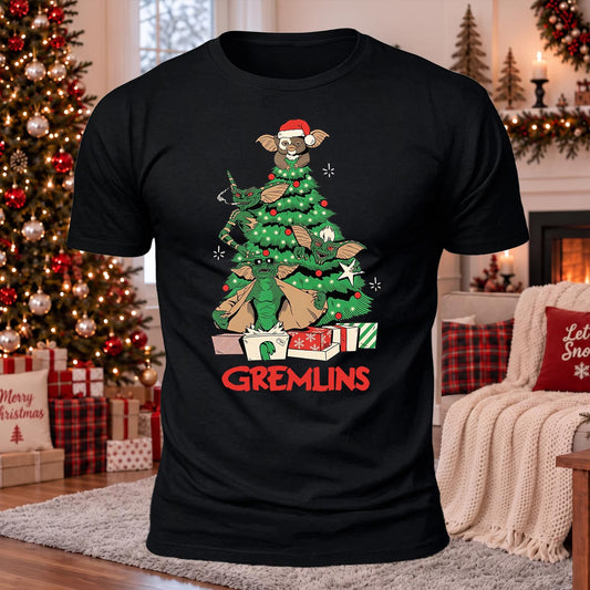 Monster Christmas Printed Casual Short Sleeve T-Shirt