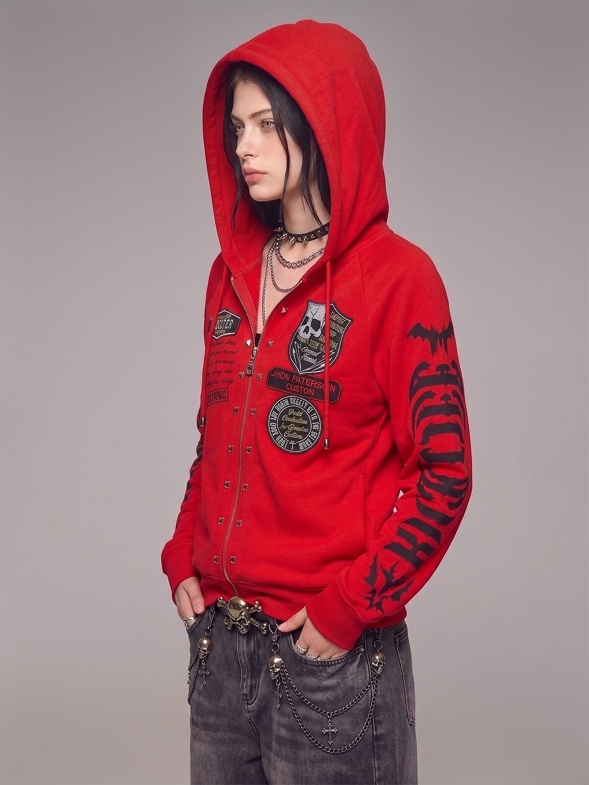 Spicy Girl Skeleton Letter Long-Sleeve Sweatshirt Outerwaer