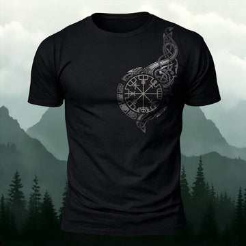 Viking Norse Knotwork Totem Printed Short Sleeve T-Shirt