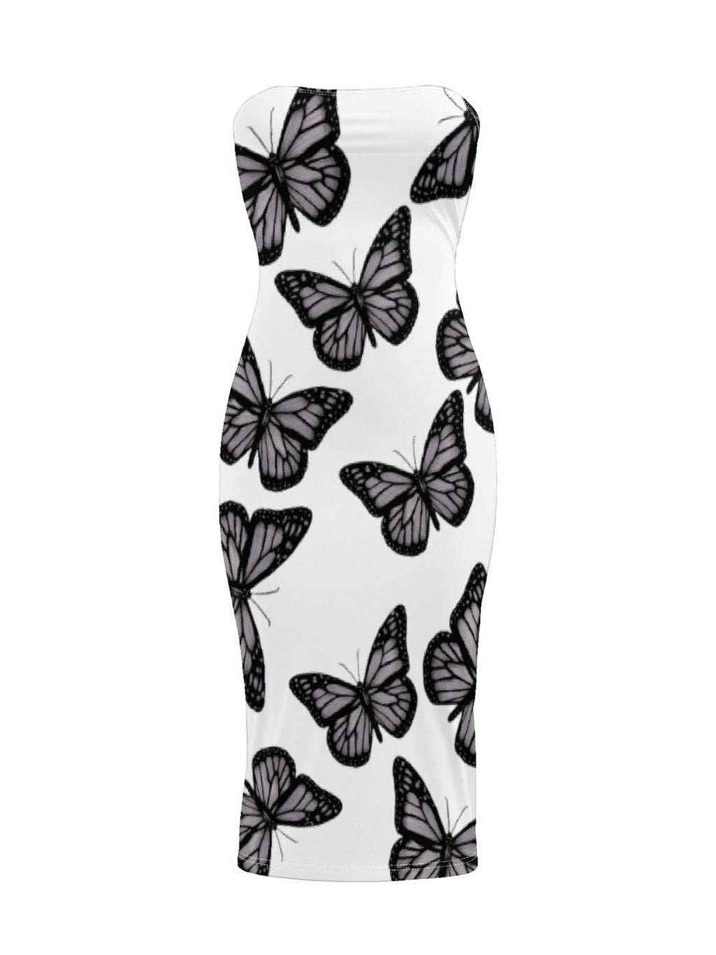 Dark Gothic Butterfly-Print Sexy Bodycon Skirt