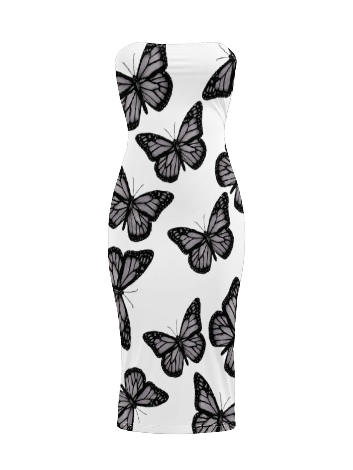 Dark Gothic Butterfly-Print Sexy Bodycon Skirt