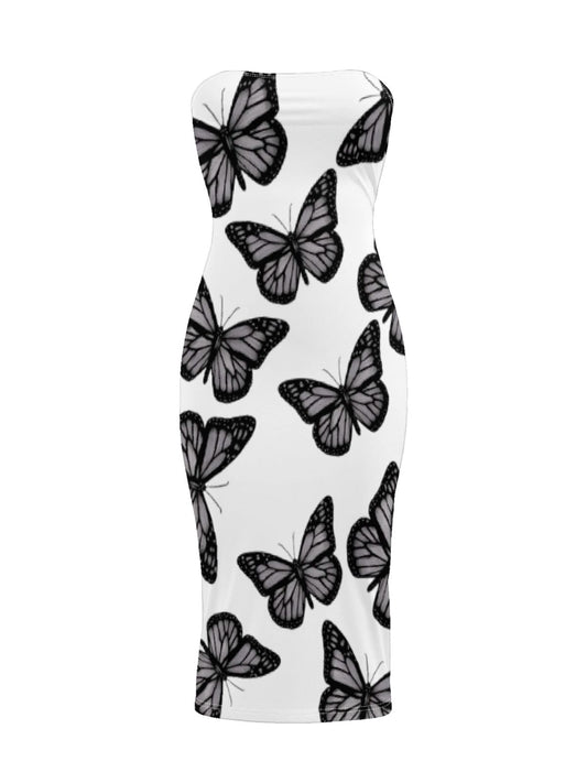 Dark Gothic Butterfly-Print Sexy Bodycon Skirt