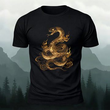 DTG Golden Snake Printed Short Sleeve T-Shirt