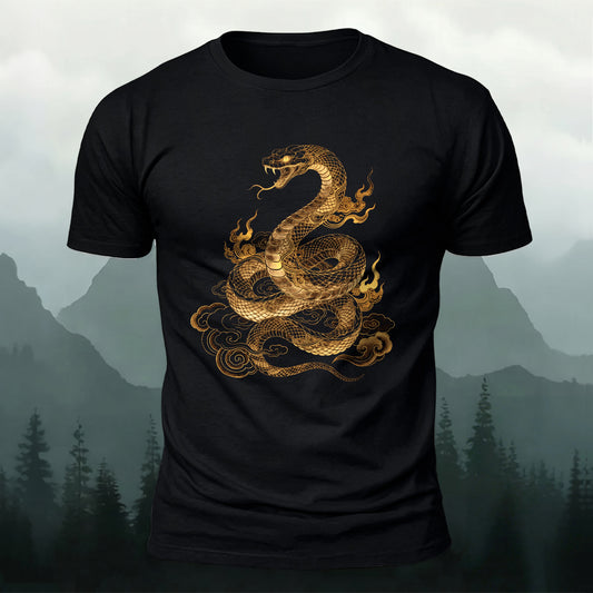 DTG Golden Snake Printed Short Sleeve T-Shirt