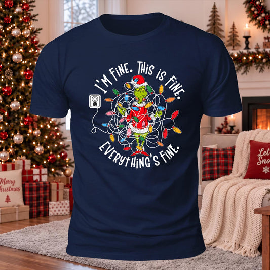 Everything's Fine Printed Casual Short Sleeve T-Shirt