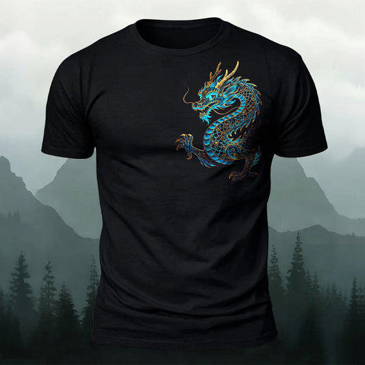 DTG Eastern Dragon Printed Short Sleeve T-Shirt