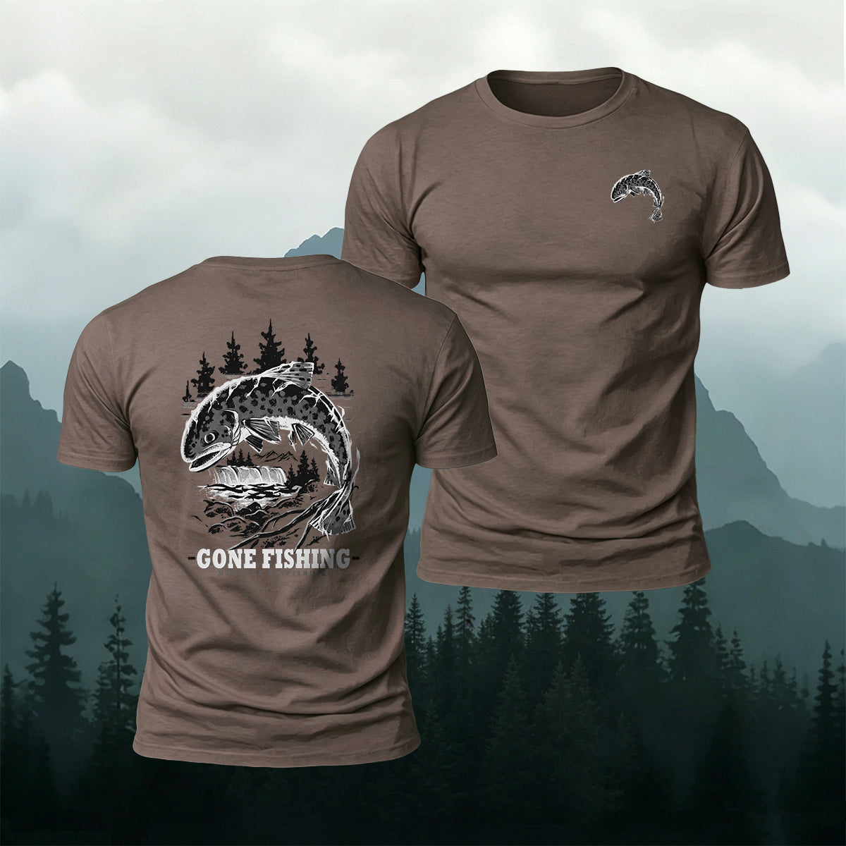 Go Catch Big Fish Printed Casual Cotton T-Shirt