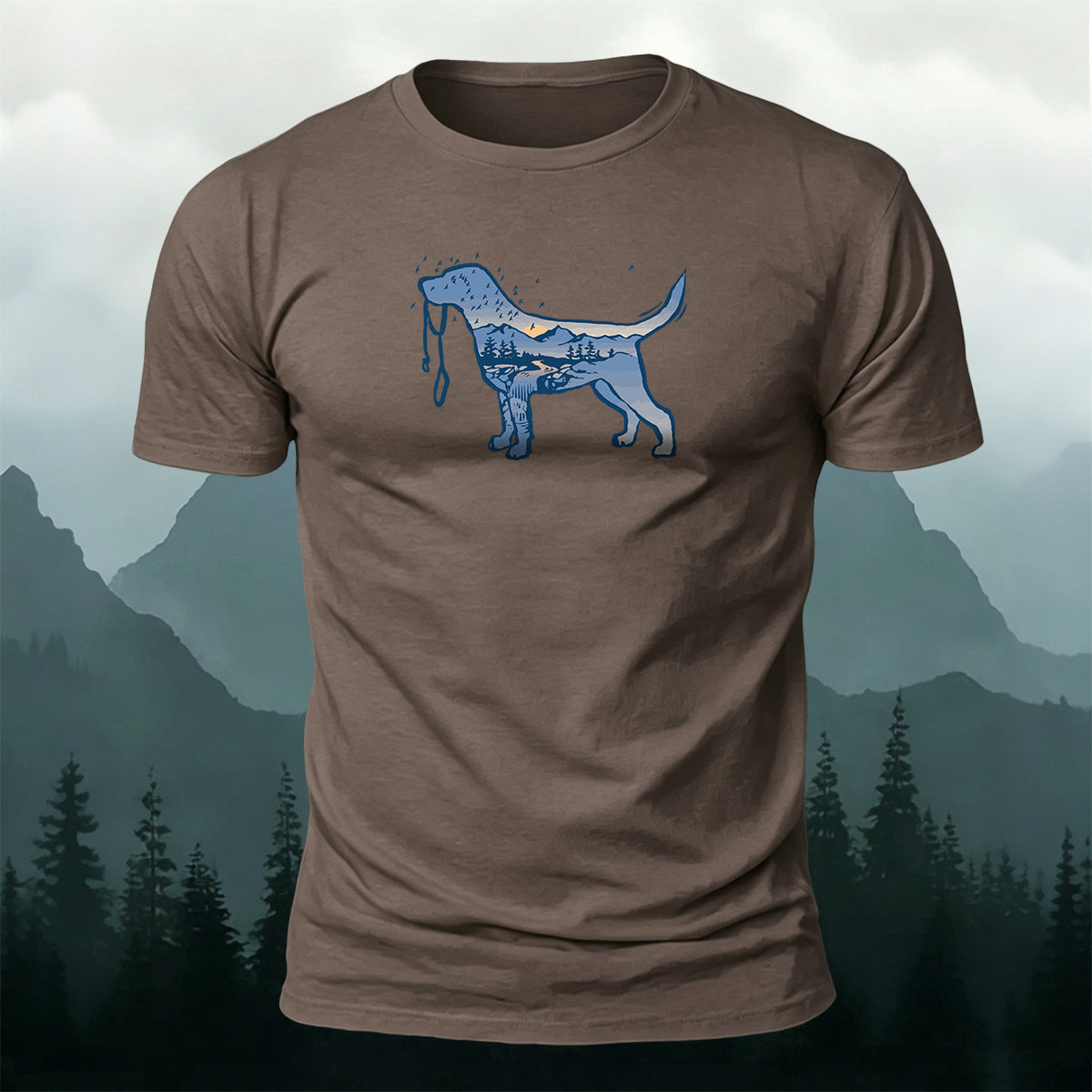Cotton Creative Puppy Scenery Frame Versatile T-Shirt