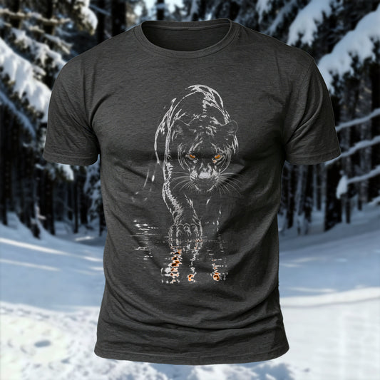 DTG lurking Panther Printed Short Sleeve T-Shirt
