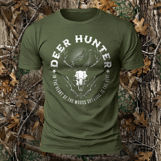 DTG Deer Hunter Printed Short Sleeve T-Shirt