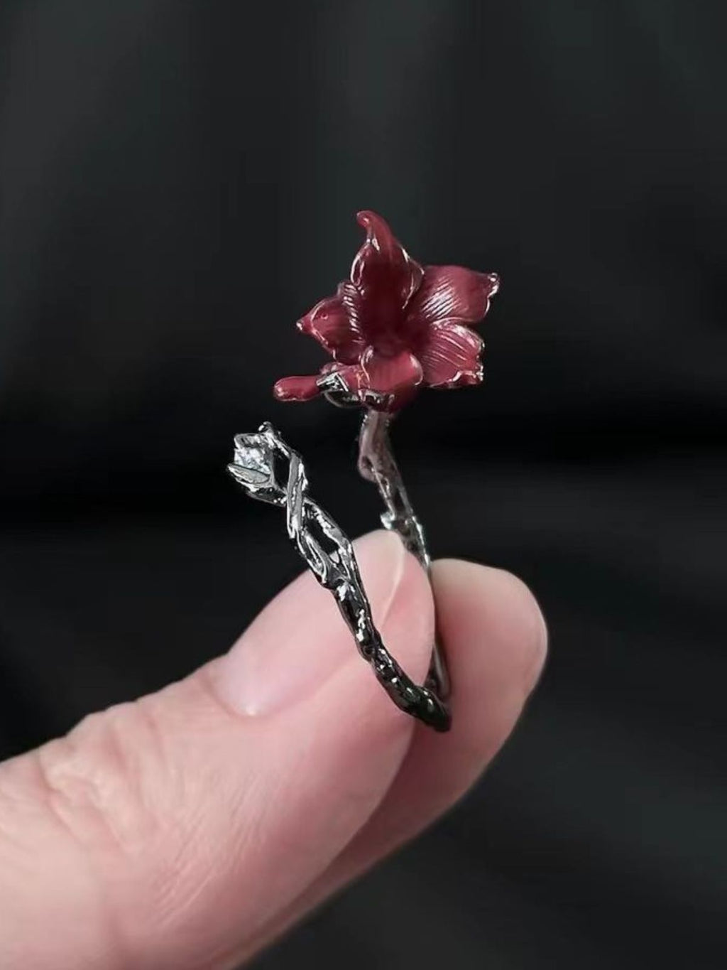 Dark Gothic Mandala Open-Finger Ring