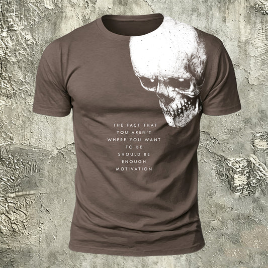Skull and Letter Print Casual Outdoor T-Shirt