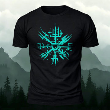 Vegvisir Norse Viking Compass Printed Short Sleeve T-Shirt