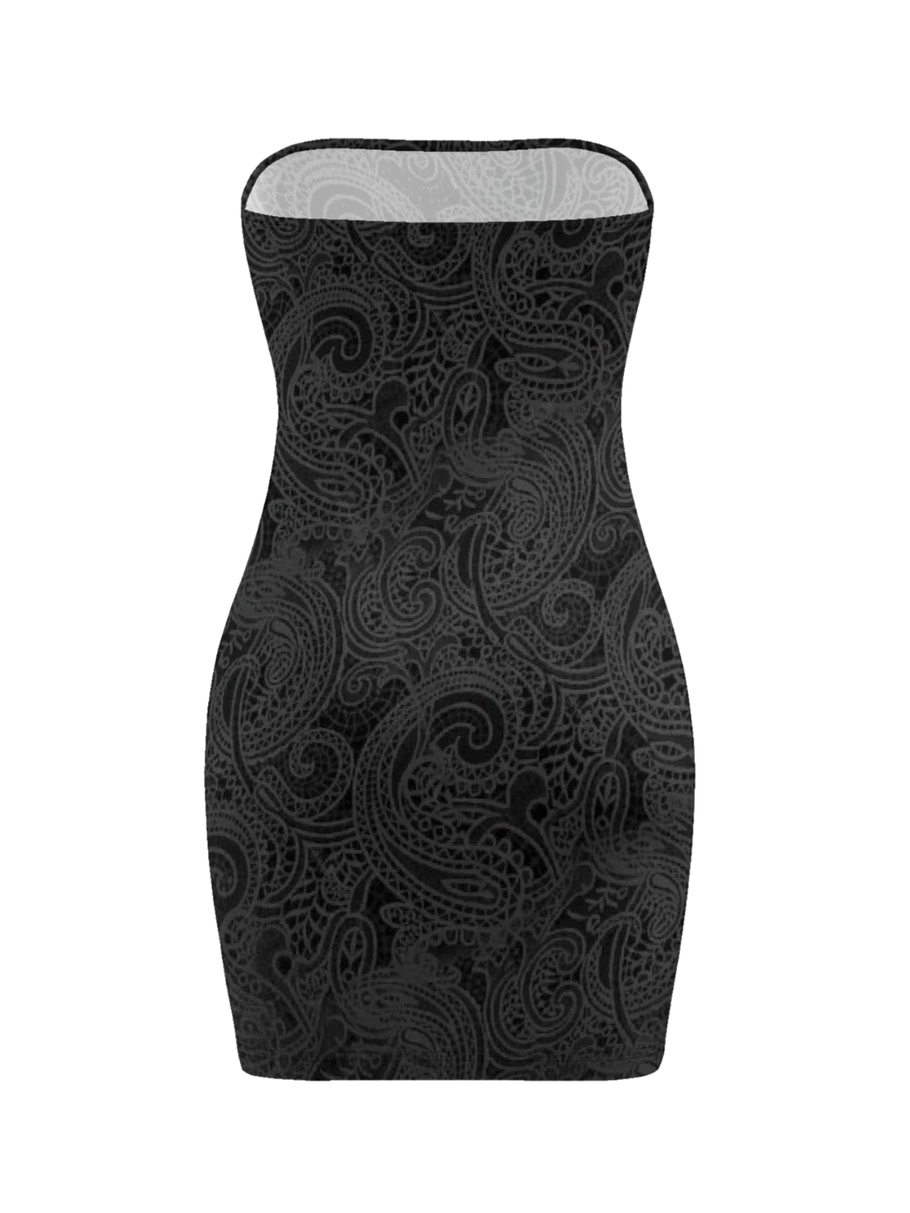 Dark Gothic Strapless Printed Bodycon Skirt