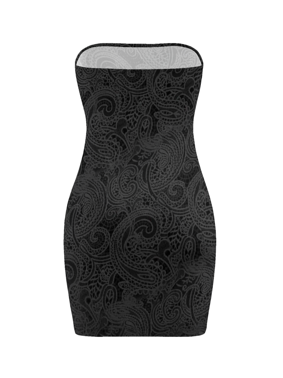 Dark Gothic Strapless Printed Bodycon Skirt