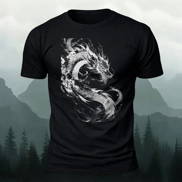 DTG Dragon Printed Short Sleeve T-Shirt