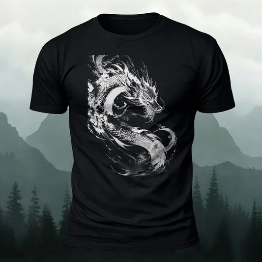 DTG Dragon Printed Short Sleeve T-Shirt