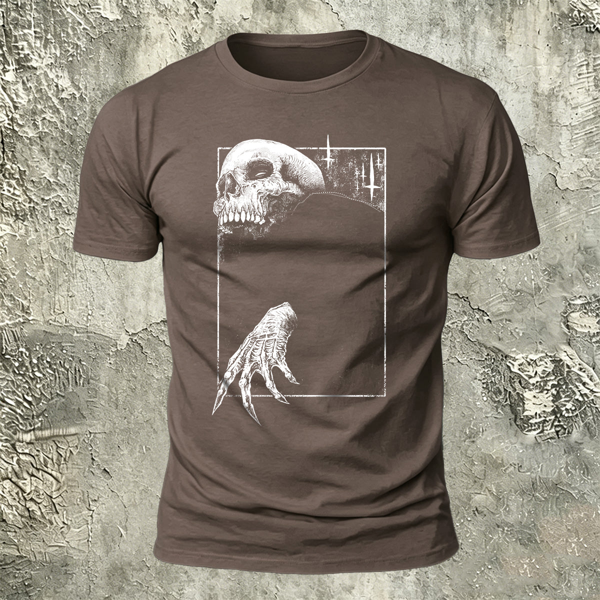 Dark Skull Print Casual 100% Cotton T-Shirt