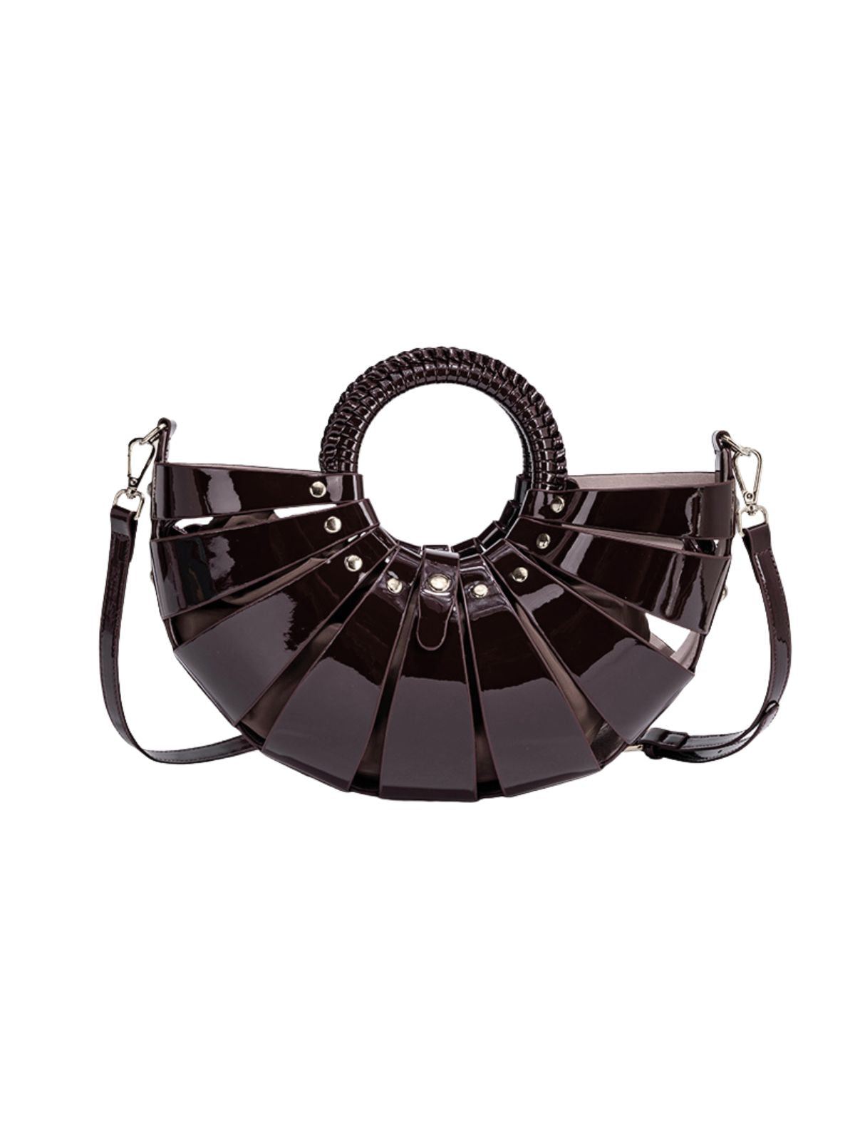 Textured Openwork Shell Crossbody Bag