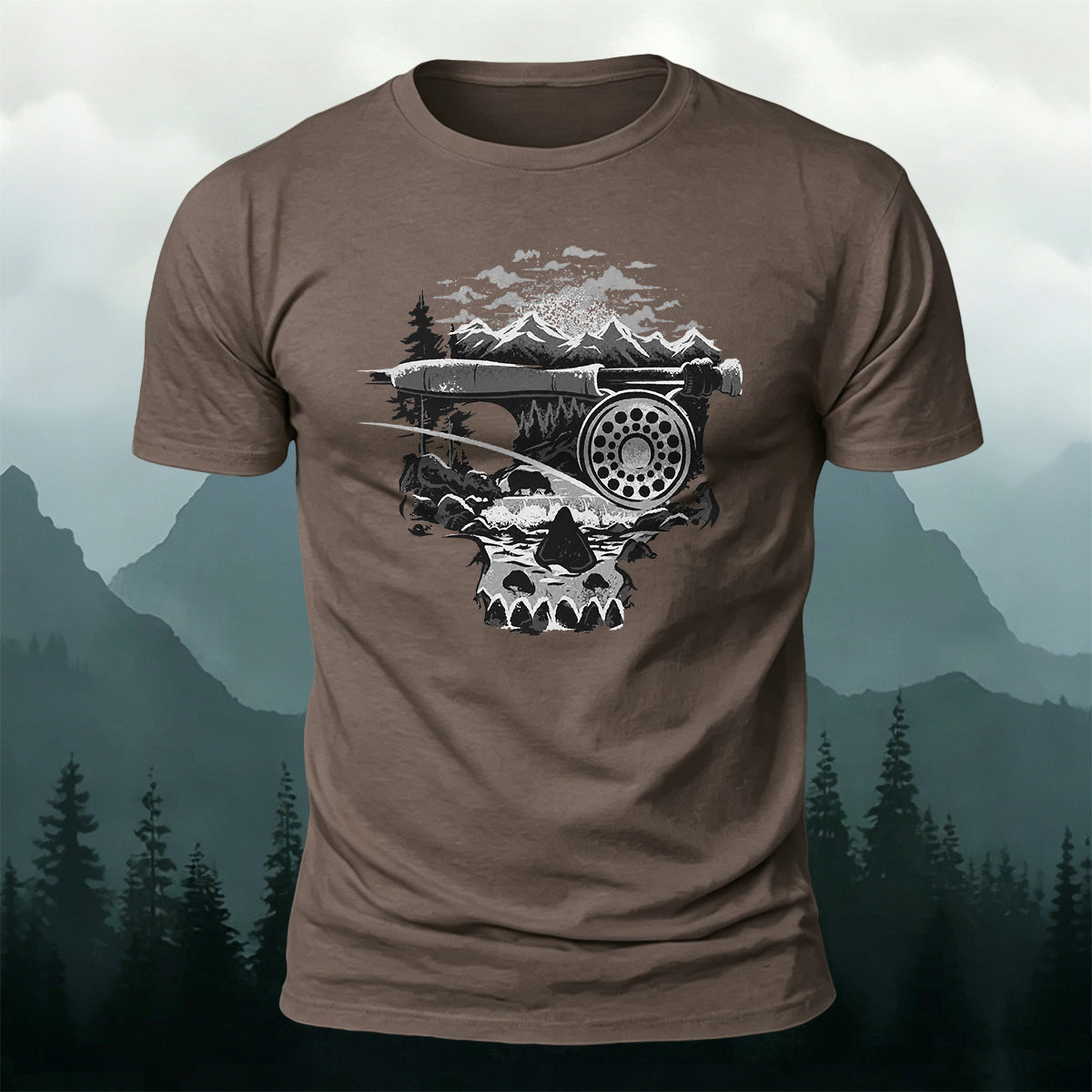 Nature-Inspired Art Print Casual Cotton T-Shirt