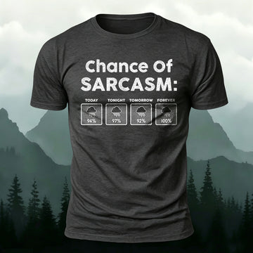 Combed Cotton Sarcastic Weather Forecast-Print Casual T-Shirt
