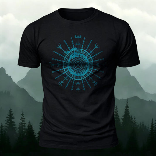 Midgard Serpent Totem Printed Short Sleeve T-Shirt