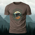 Black Bear Outdoor Cycling Round-Print Casual Cotton Tee