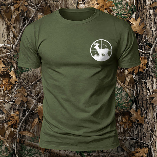 Aim At The Deer Printed Short Sleeve T-Shirt