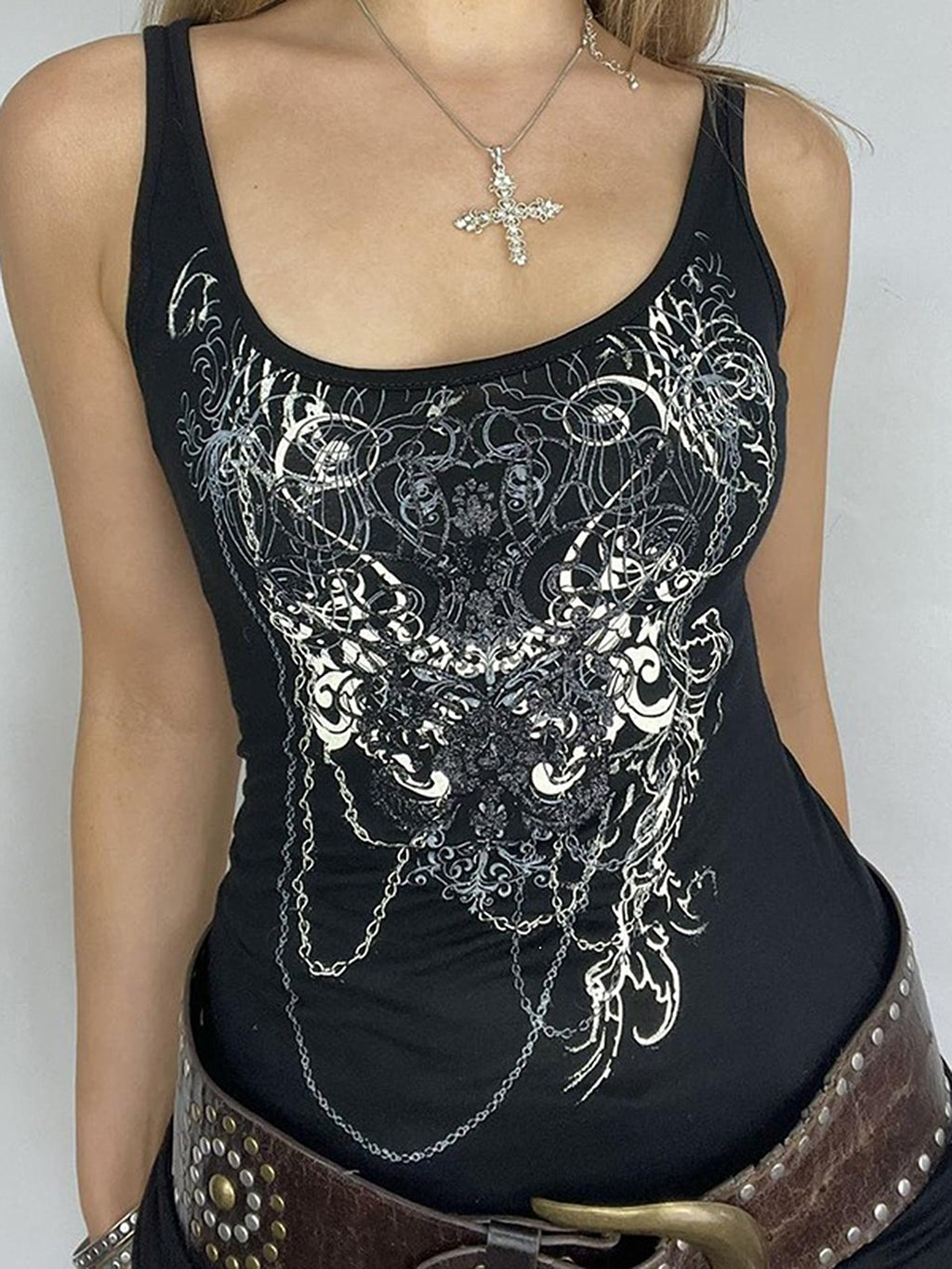Vintage Dark-Style Custom-Printed Tank Top